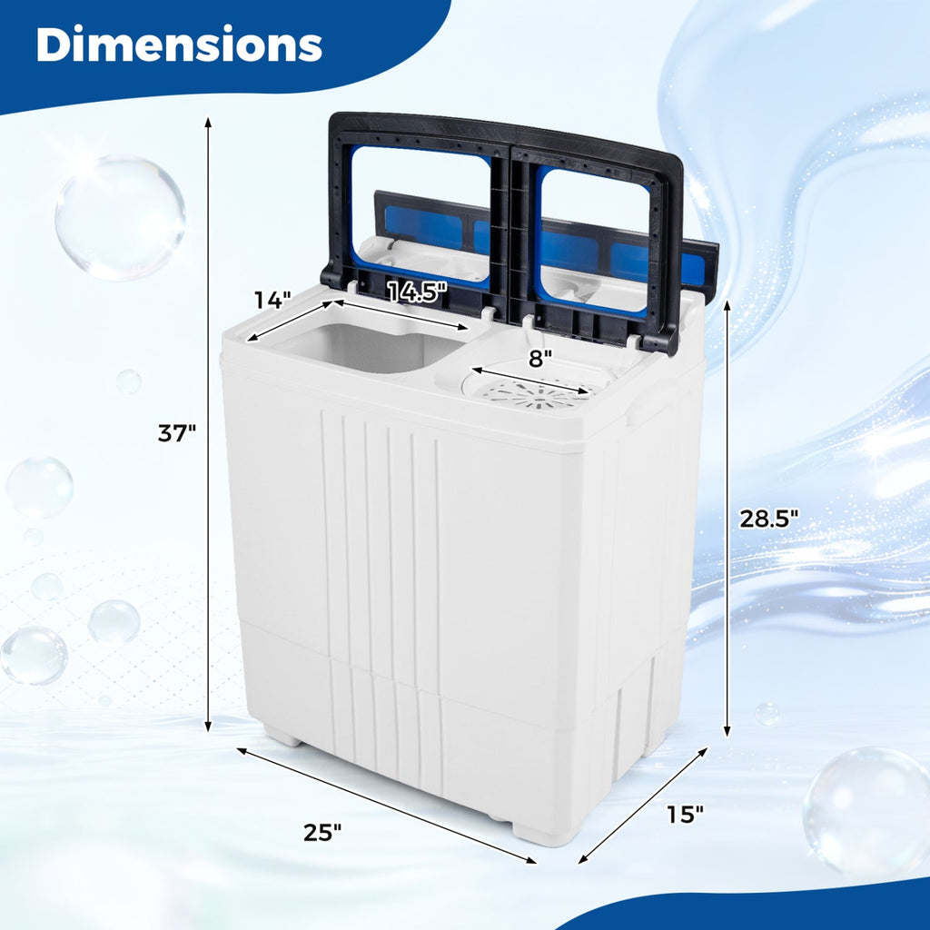 Portable Washing Machine with 12 LBS Washer and 8 LBS Spinner Combo for Apartments