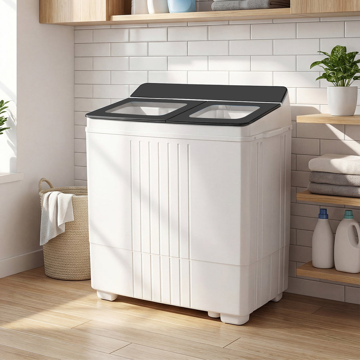 Portable Washing Machine with 12 LBS Washer and 8 LBS Spinner Combo for Apartments