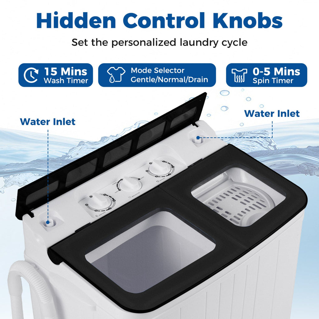 Portable Washing Machine 18 lbs Mini Laundry Machine with 11 LBS Washer
