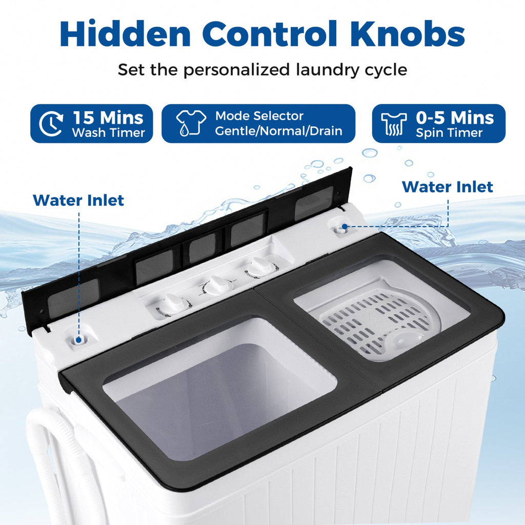 Portable Washing Machine with 18 LBS Washer and 8 LBS Spinner Combo