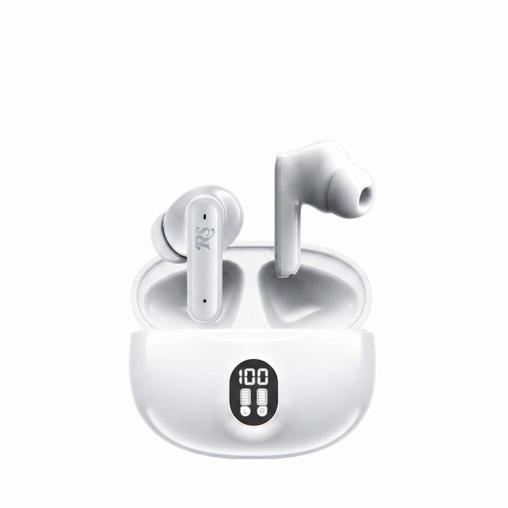 Rolling Stone Decibel Micro Pods – Compact True Wireless Bluetooth Earbuds with Charging Case
