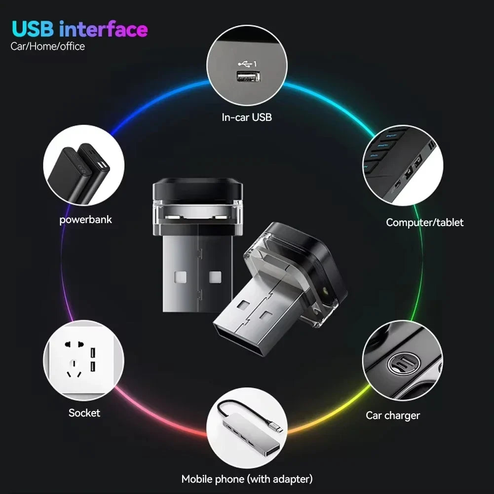 Mini Car USB LED Light | Portable Plug Play Ambient Mood Lamp