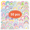 Rainbow Vinyl Stickers for Water Bottles Laptop Cup Phone | 50 Pack Cute Decals
