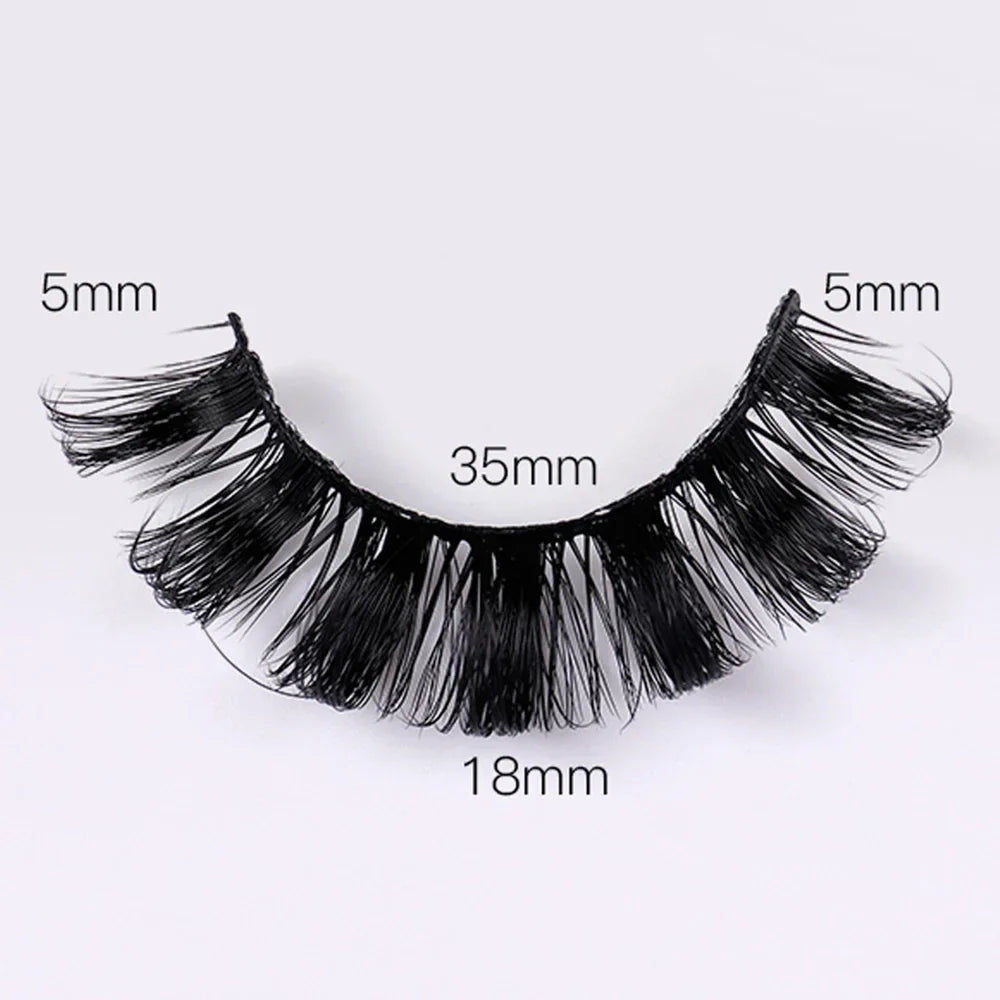 4 Pairs 3D Faux Mink Russian Strip Lashes DD Curl Super Fluffy Reusable Volume False Eyelashes Lightweight All-Day Wear Lashes