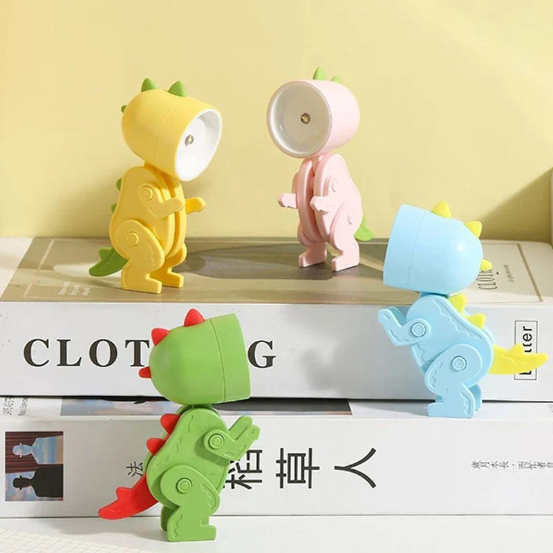 Mini Dinosaur Night Light | Battery-Powered Folding LED Lamp for Kids Bedroom