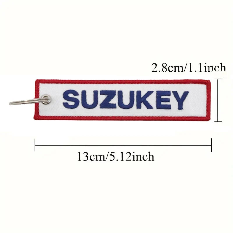 JDM SUZUKEY Logo Key Chain | Double Sided Embroidery Motorcycle Keyring