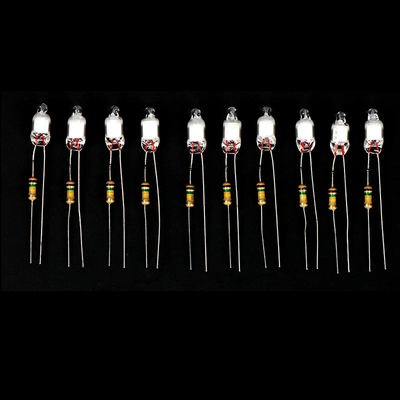 Neon Indicator Light Bulbs 10-Pack | 220V with Built-In Resistor