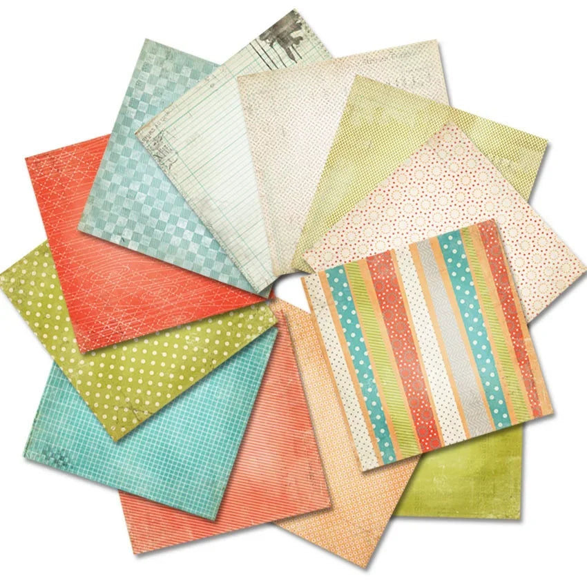 24 Sheets Craft Paper Pads for Scrapbooking | Double-Sided Background Paper Set