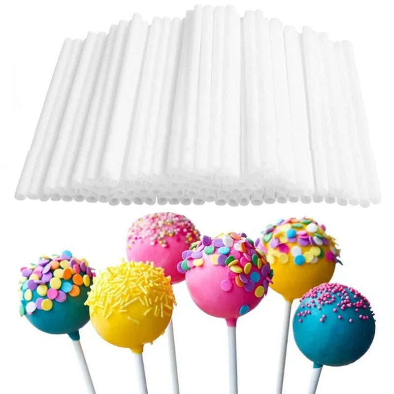 50 Pack Clear Acrylic Lollipop Sticks | Reusable Candy and Baking Sticks