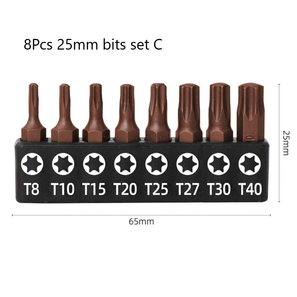 1/4 Screwdriver Bits Set 25mm 50mm S2 Alloy Steel | Professional DIY Hand Tool Kit