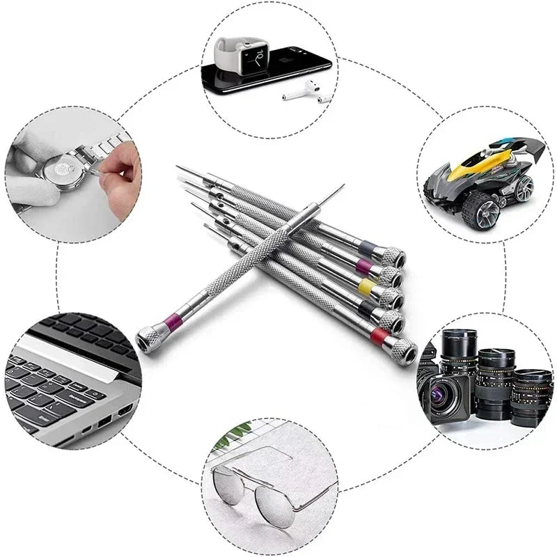 0.8-1.6mm Steel Screwdriver Set for Watch Repair | Portable Watch Band Removal Tool with Mini Link Pins