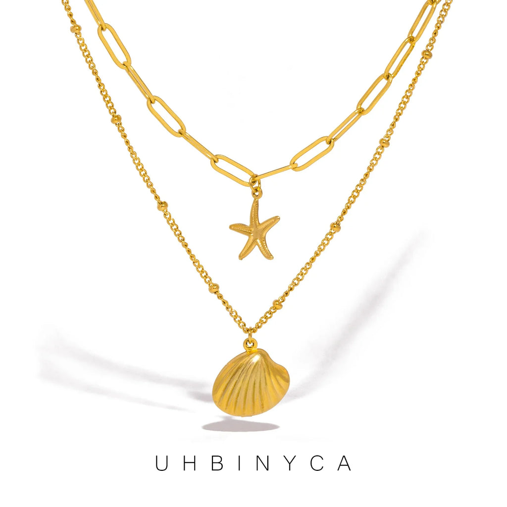 Double Layer Seashell Necklace | Summer Beach Jewelry for Women