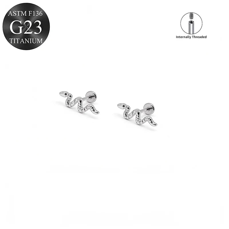 EVISPOL ASTM F136 G23 Titanium Tiny CZ Labret Lip Stud Earring for Women 16G Heart Cartilage Helix Tragus Conch Piercing Jewelry