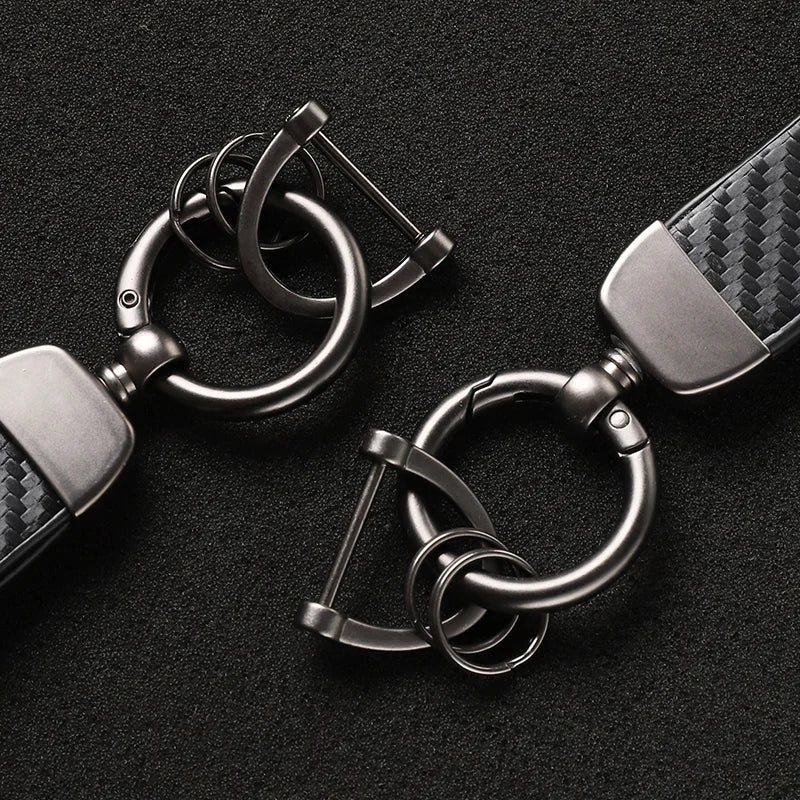 Isuzu Dmax Keychain with Microfiber Leather | Carbon Fiber Style Key Ring