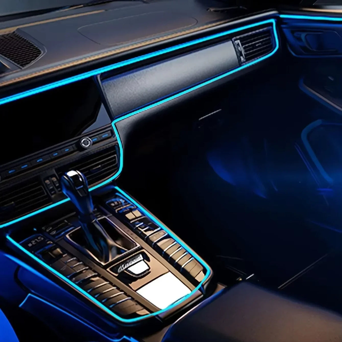 Blue EL Wire Car Atmosphere Light | 5m Flexible Neon Strip for DIY Interior