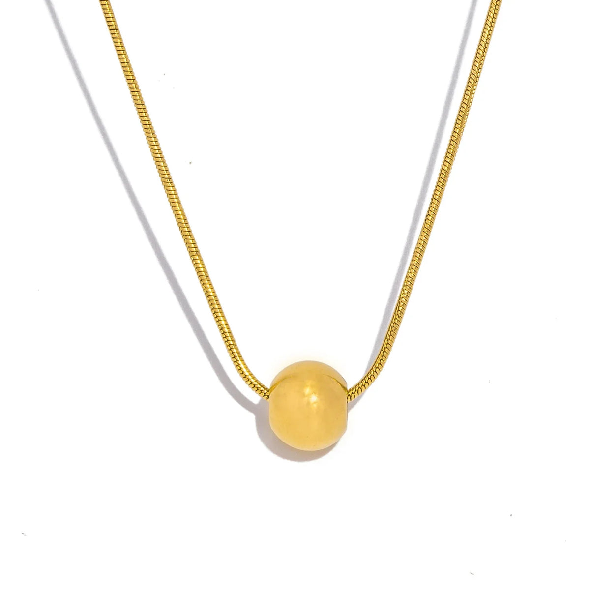 Minimalism Stainless Steel Round Bead Necklace | Handmade Chain Collar Jewelry for Women