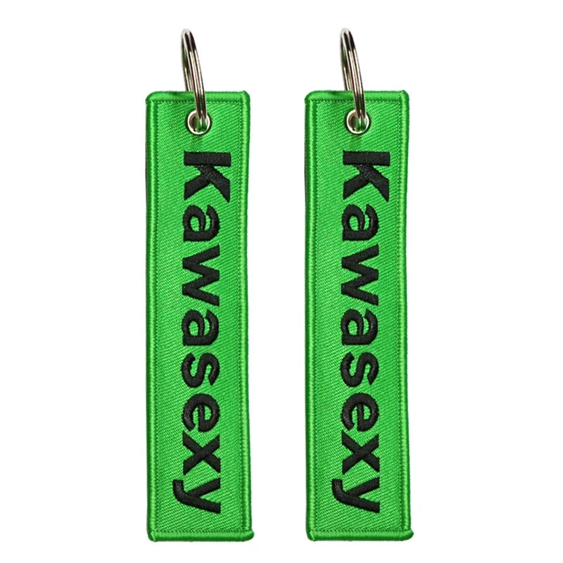 JDM Kawasexy Logo Keychain | Double-Sided Embroidery Motorcycle Key Ring