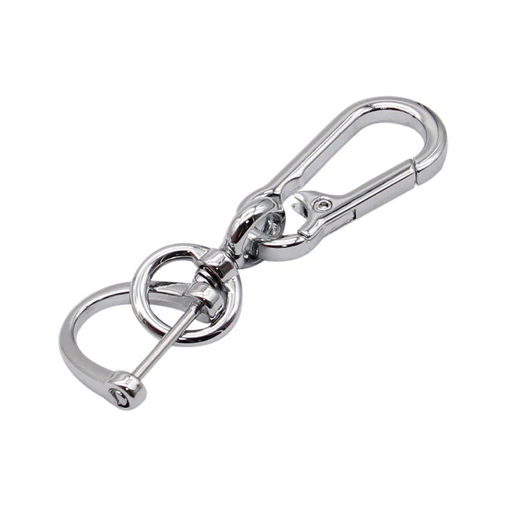 Anti-Lost Car Key Pendant | Creative Simple Stainless Steel Keychain with Strong Carabiner