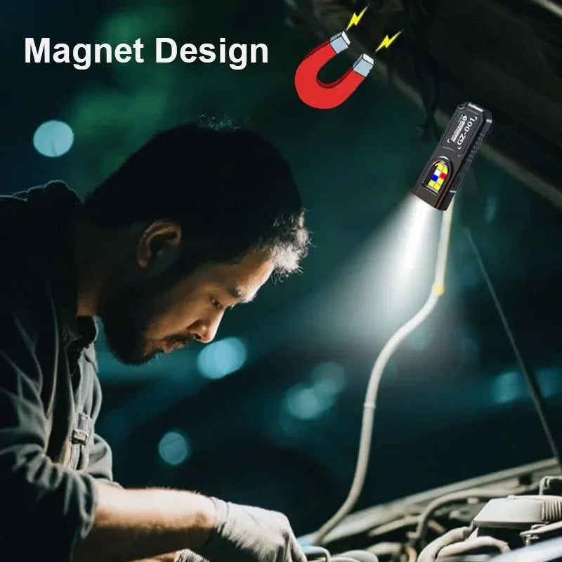 USB Rechargeable Magnetic Keychain Flashlight | 5 Light Modes Hands-Free LED Headlamp