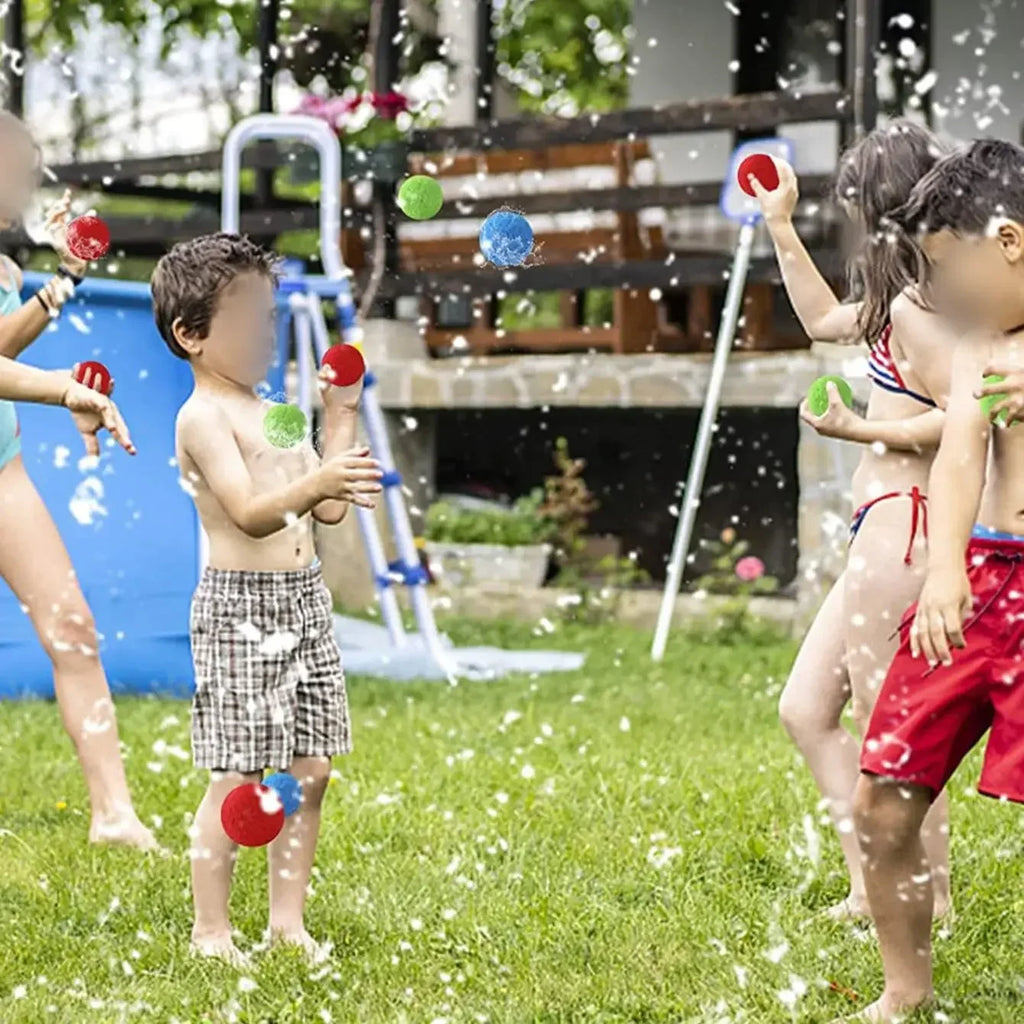 15pcs Reusable Sponge Water Balls | Colorful Splash Balloons for Pool and Summer Fun