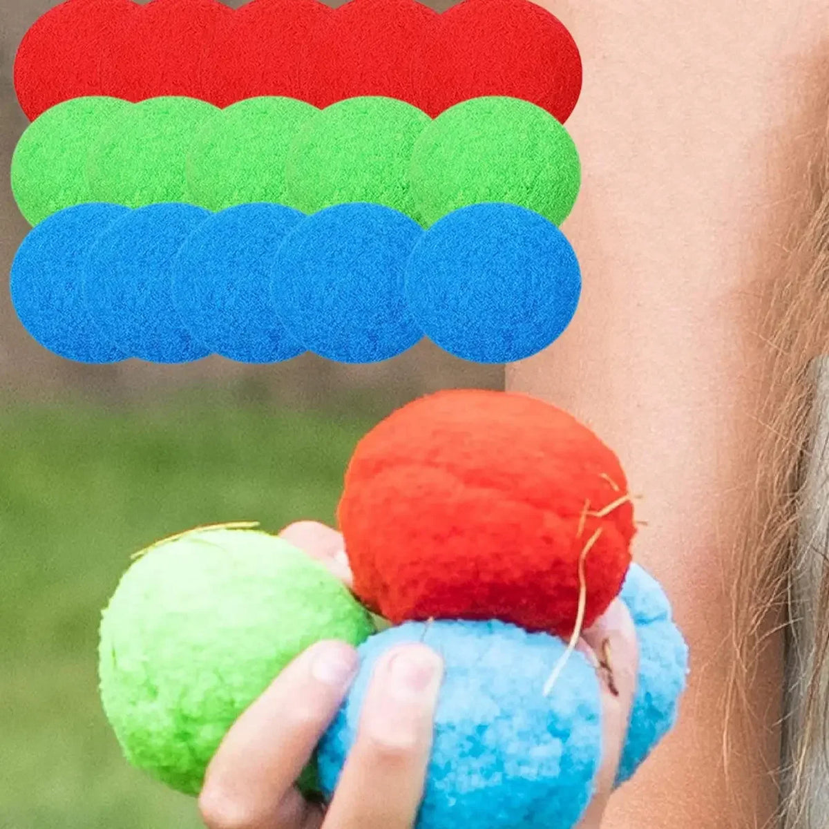 15pcs Reusable Sponge Water Balls | Colorful Splash Balloons for Pool and Summer Fun