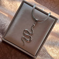 Flat Snake Chain Snake Pendant Necklace | Stainless Steel Choker Jewelry for Women