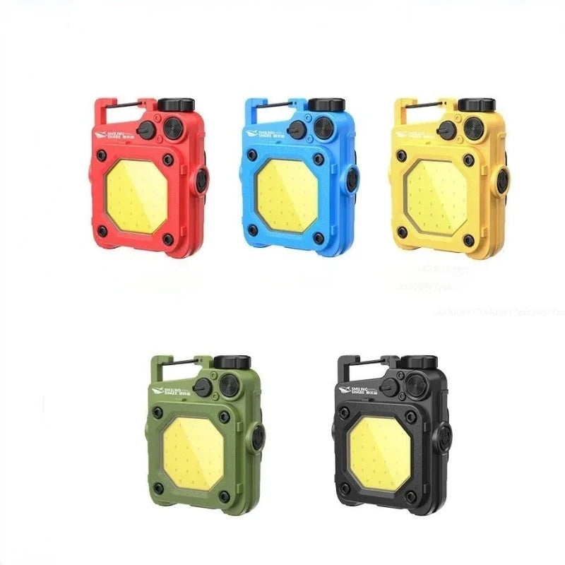 SMILING SHARK Flashlight Magnetic Clothe Clip Running Light | Outdoor Strong LED Camping Lantern with Power Indicator