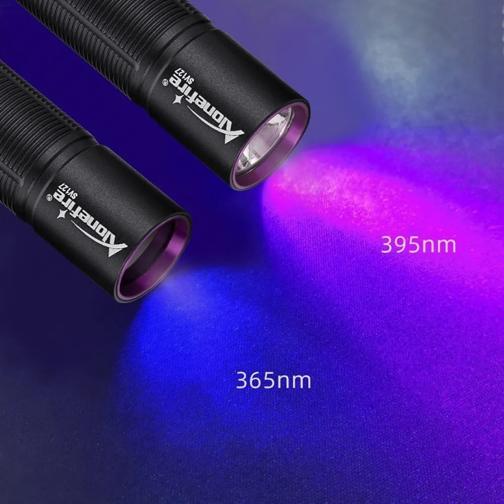 Mini 365nm/395nm Blacklight UV Flashlight | USB Rechargeable Pet Urine Detector