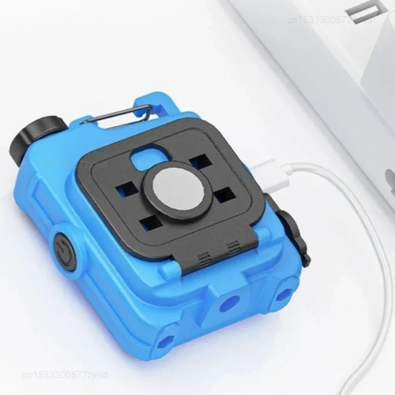 SMILING SHARK Flashlight Magnetic Clip Running Light | Rechargeable Outdoor Camping Lantern