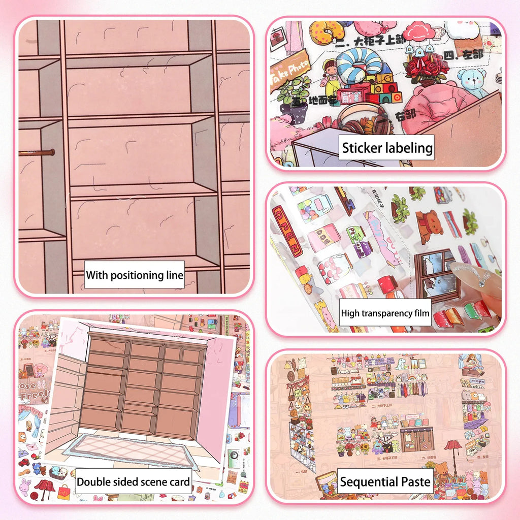 Vintage Grocery Store Stickers | 3D Miniature Collage Decals for DIY Crafts