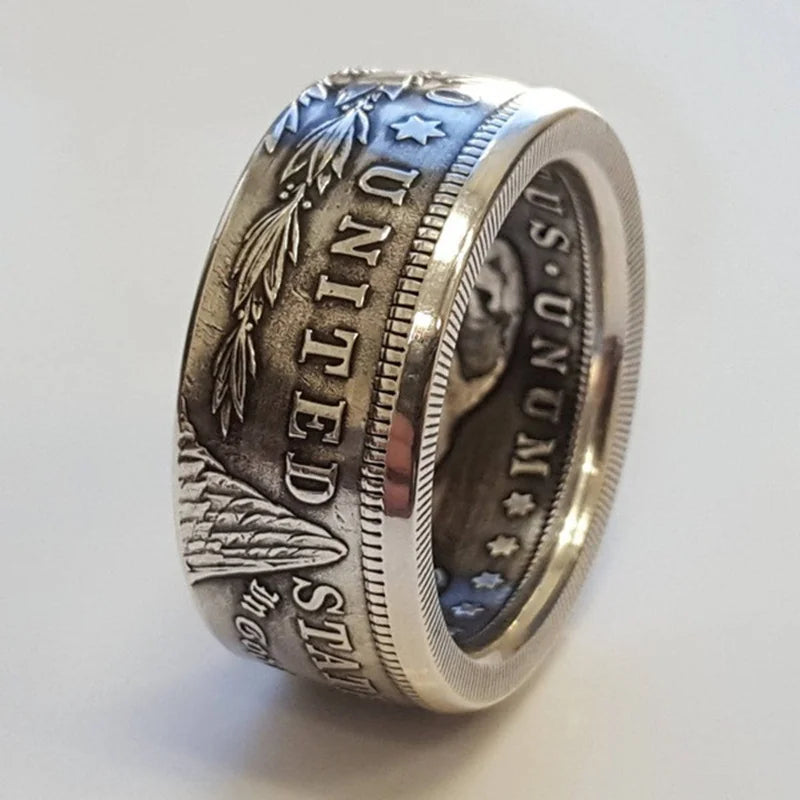 S925 Sterling Silver Ring with Vintage Motto Design | Classic Wedding Band