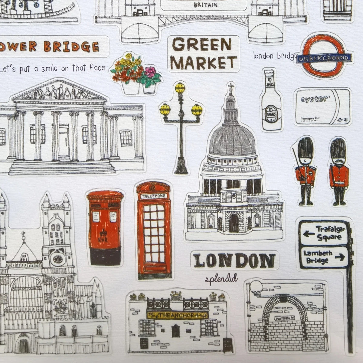 Creative London Vacation Stickers Set | Scrapbook and Diary Decoration Kit