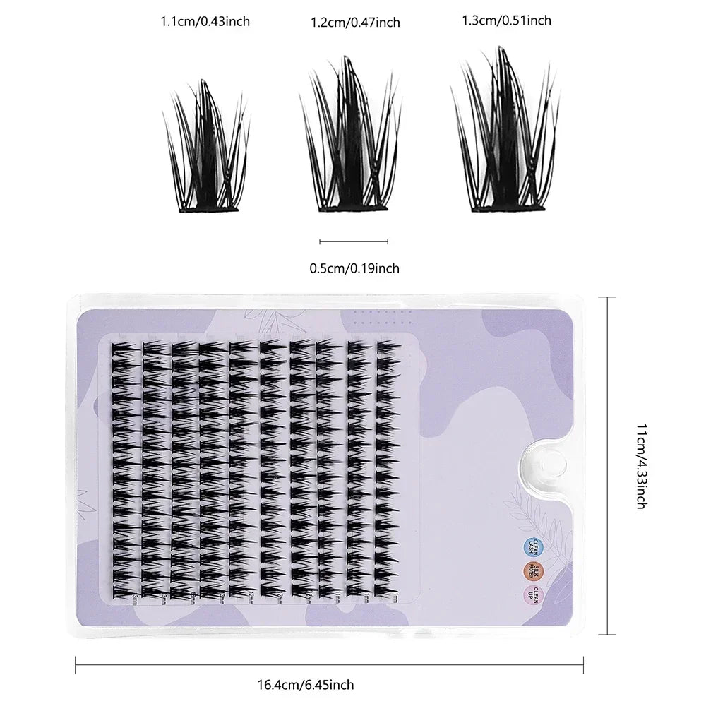 160 Rows Faux Mink Eyelashes Cluster 3D Natural Extension Individual Russia Strip Lashes for Eyelash Extension