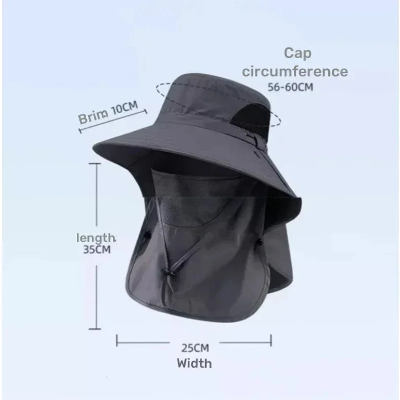All-Season Outdoor Sun Hat | UV Protection Fishing Cap with Neck Flap