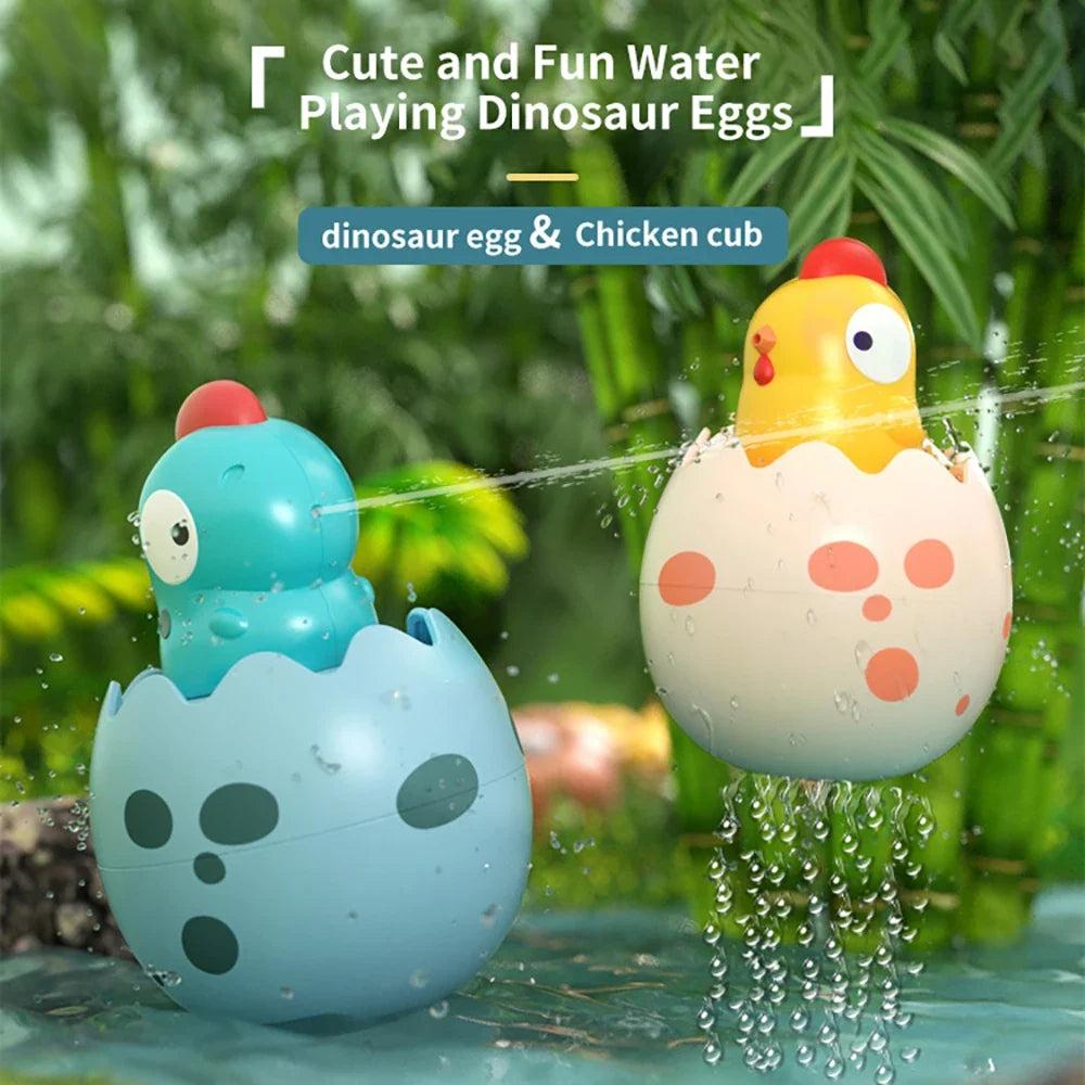 Dinosaur Eggshell Bath Spray Toys | Fun Baby Shower Duck Set