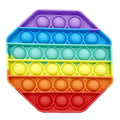 Rainbow Square Round Fidget Toys Push Bubble Sensory Toys Big Size 20cm Autism Needs Squishy Stress Relief Toys Children Gifts