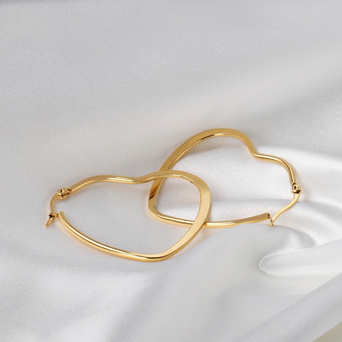 LUXUSTEEL Stainless Steel Hoop Earrings | Simple Geometric Shapes for Women