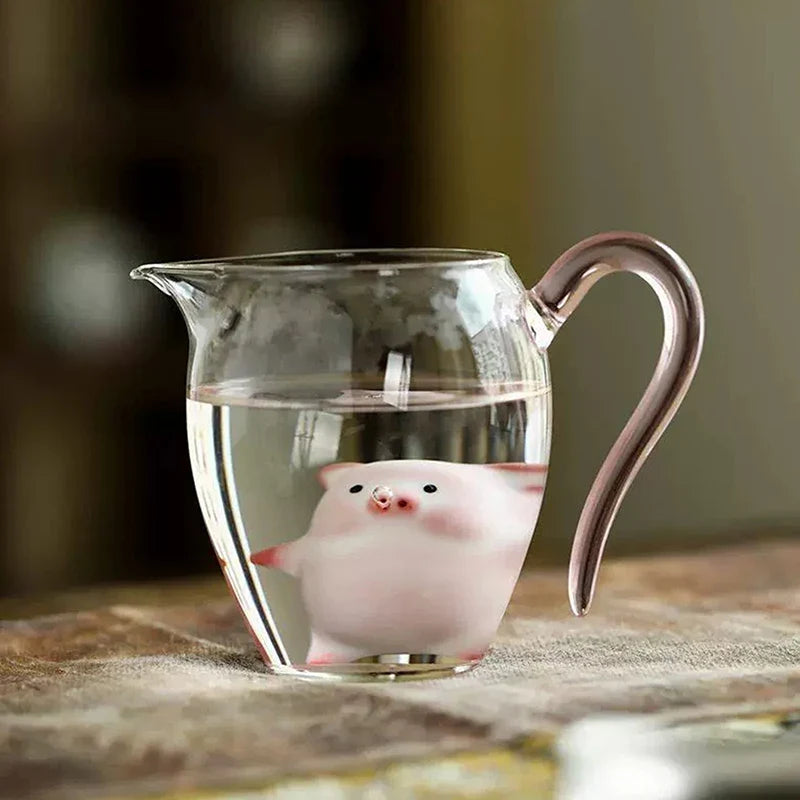 Bubbling Tea Pet Piggy Cartoon Ceramic Mug | Funny Gift