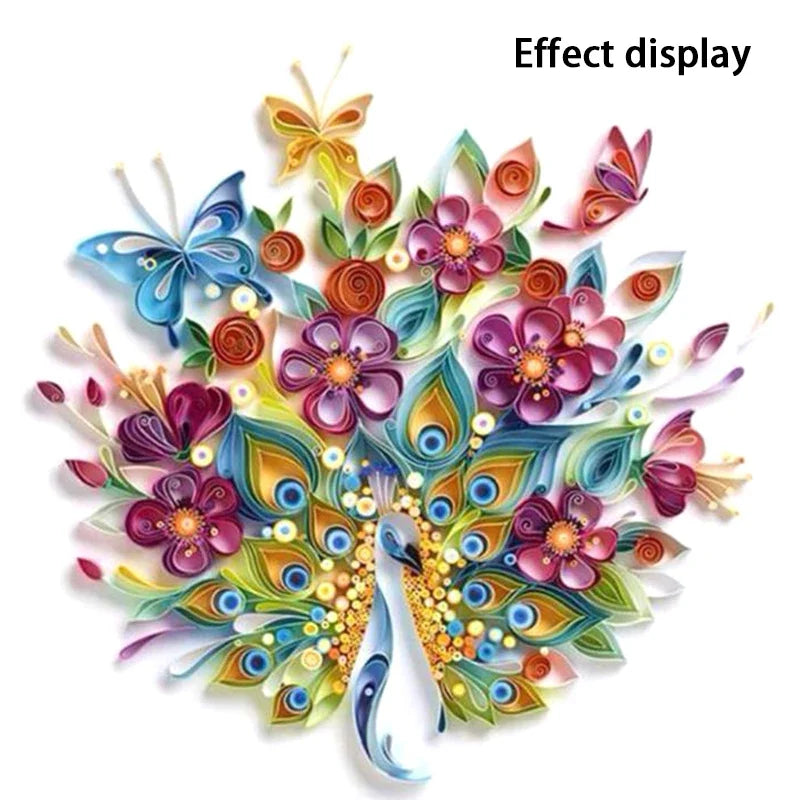 Rainbow Paper Quilling Strips Set | 120pcs 5mm 53cm Craft Paper for DIY Flower Making