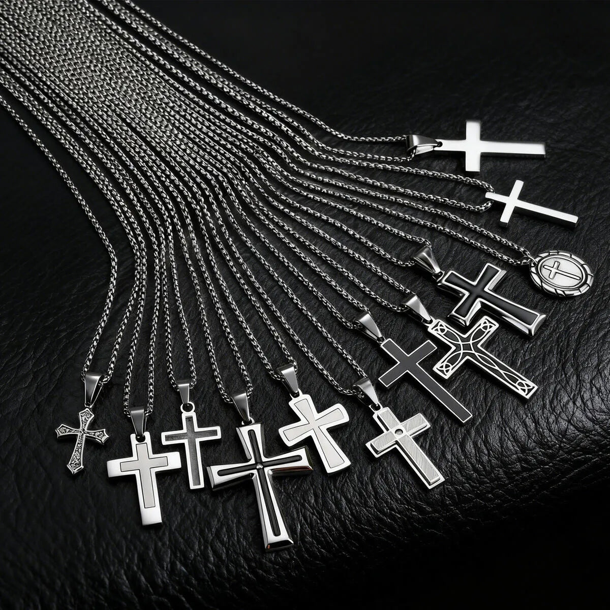Plain Cross Necklace for Men and Boys | Stainless Steel Silver Tone Religious Jewelry