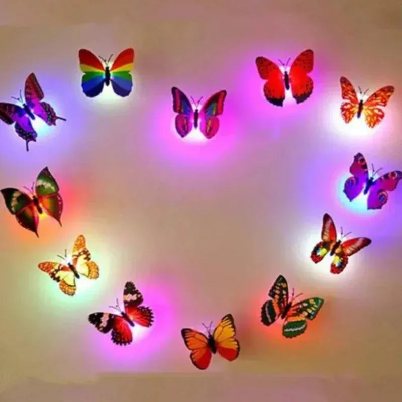 Colorful LED Butterfly Night Light | Novelty Home Decor with Battery Power