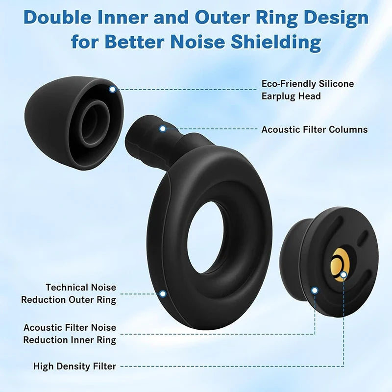 Ear Plugs for Sleeping Noise Cancelling | 40dB Noise Reduction Silicone Earplugs with 8 Ear Tips