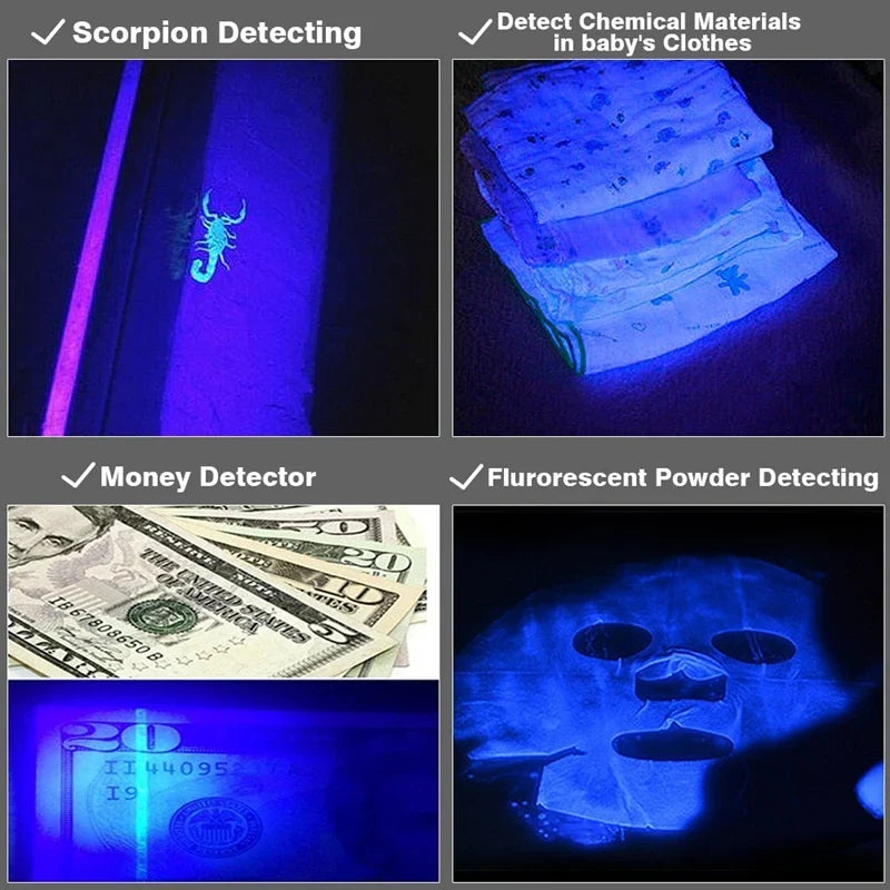 UV Flashlight 395nm Black Light Torch | Mini UV Light for Resin Curing and Pet Stain Detection