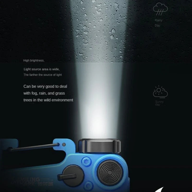 SMILING SHARK Flashlight Magnetic Clip Running Light | Rechargeable Outdoor Camping Lantern