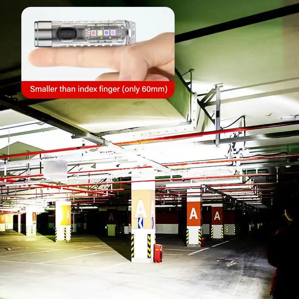 Mini EDC LED Flashlight | Portable Keychain Light with Magnetic Base and UV Lamp