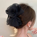Mesh Bow Grip Clip Female Ponytail Braid Hair Clip Elegant Girl Hair Clip Hair Accessories Gift Shark Clip Headwear