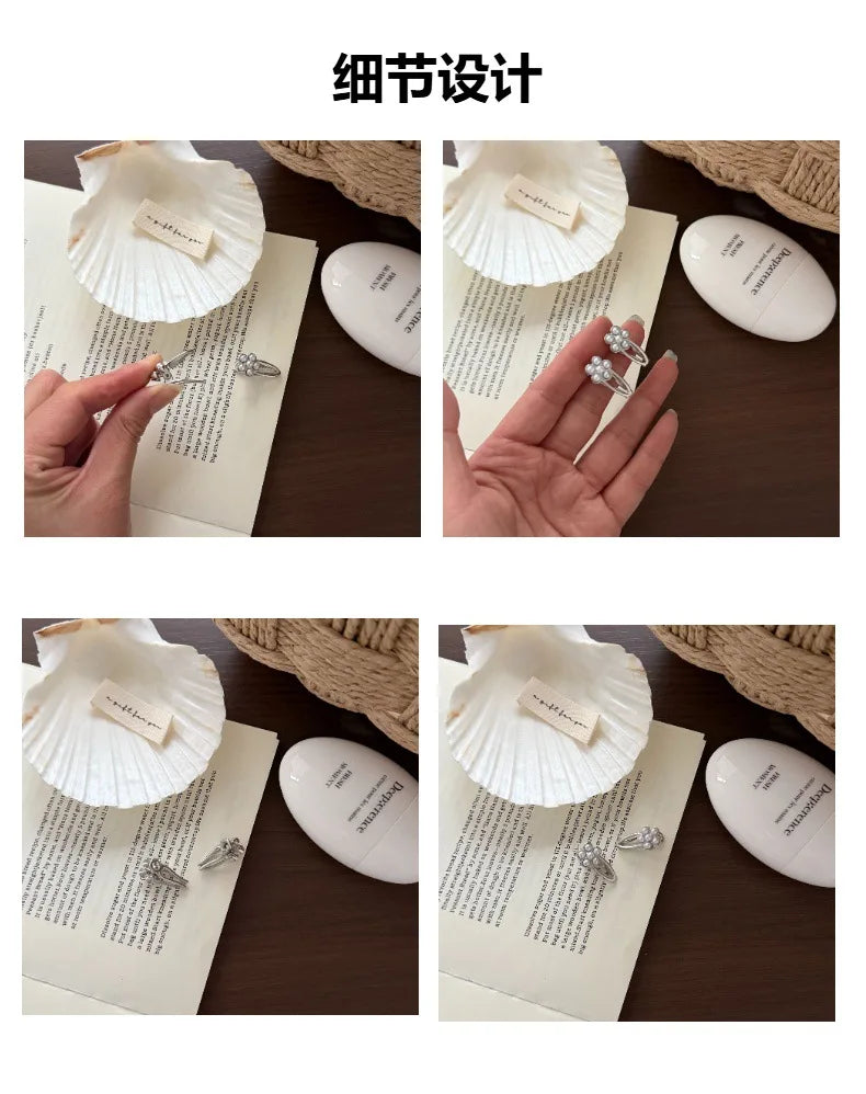 High Quality Small Pearl Flower Hair Clip for Front Bangs Korean Elegant Side Clip Women Daily Office New Hair Clips for Women