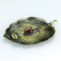 Leaf Snail Incense Burner | Antique Metal Incense Plate for Living Room