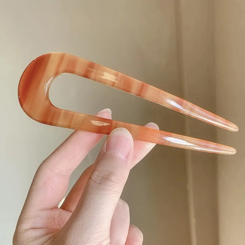 1/2/3/5pcs U-shaped Acrylic Hairpin for Women Elegant Temperament Ponytail Hair Clip Fashion Girl Hairpin