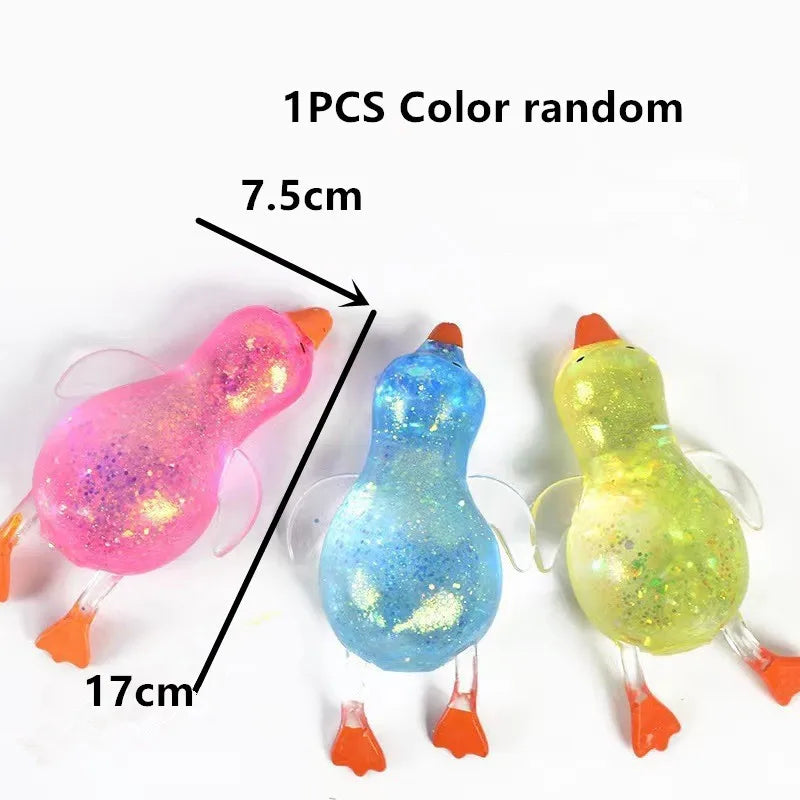 Maltose Colorful Aurora Duck Squeeze Toy | Stress Relief Stretch Toy for Adults and Kids